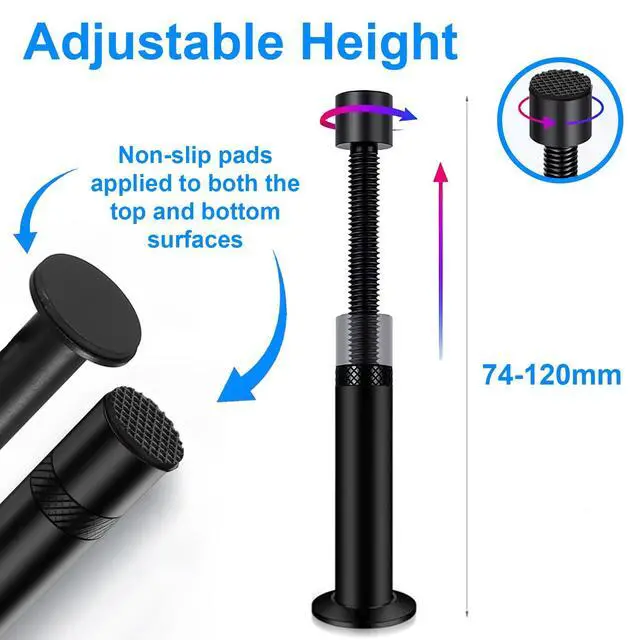 Alt view image 4 of 7 - Graphics Card GPU Brace Support, Video Card Sag Holder Bracket, Heavy Duty GPU Stand GPU Support Bracket Black (L: 75-122mm)