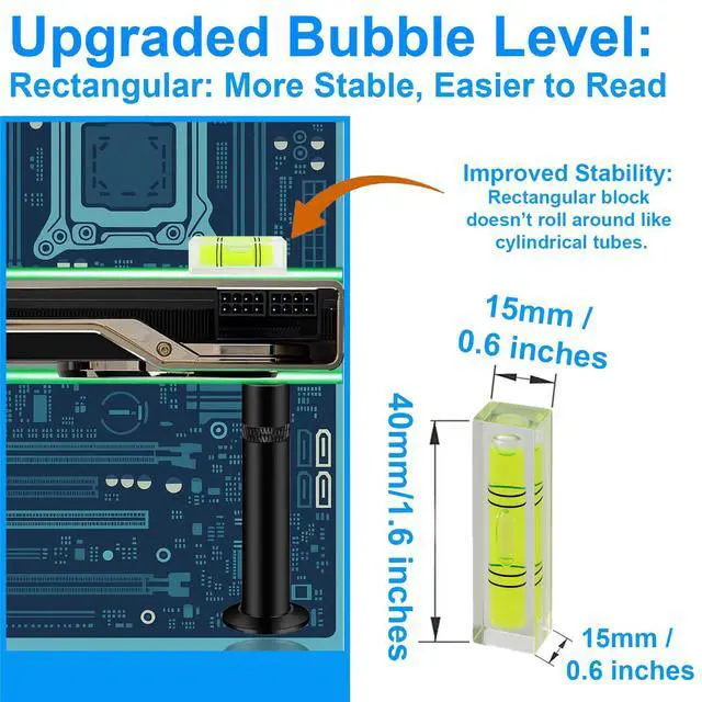 Alt view image 5 of 7 - Graphics Card GPU Brace Support, Video Card Sag Holder Bracket, Heavy Duty GPU Stand GPU Support Bracket Black (L: 75-122mm)