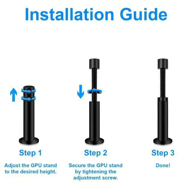 Alt view image 6 of 7 - Graphics Card GPU Brace Support, Video Card Sag Holder Bracket, Heavy Duty GPU Stand GPU Support Bracket Black (L: 75-122mm)
