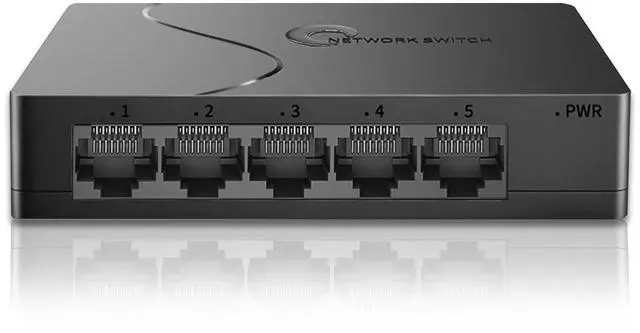 Main image of 5 Port Gigabit Managed Ethernet Switch, Easy Smart Network Splitter with VLAN & QoS, Desktop/Wall Mount, for Small Office Home Network