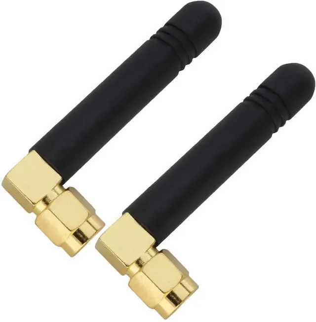 Main image of SMA Male Antenna 850-2100/2400 MHz Omnidirectional Antenna with L-Type Connector, 2.5 dBi Gain, GSM CDMA WCDMA (2 Pack)