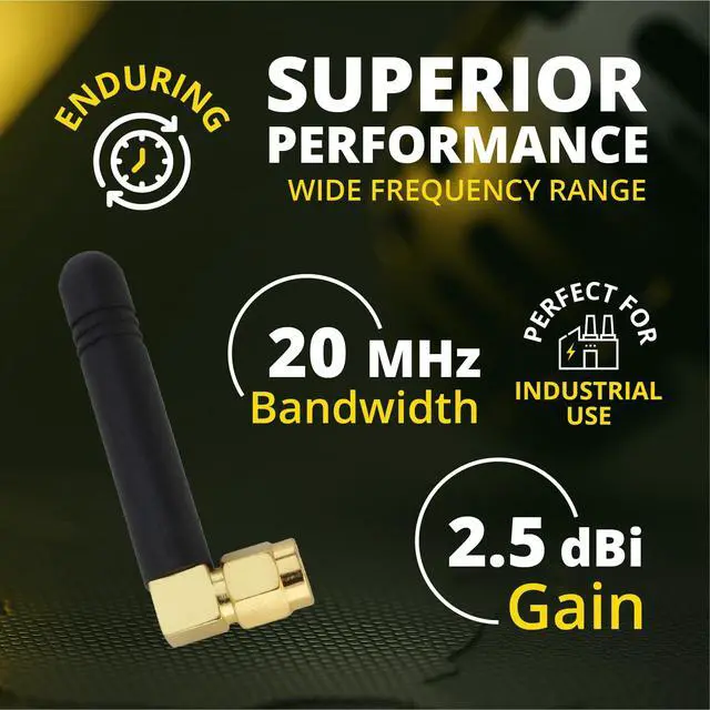 Alt view image 7 of 7 - SMA Male Antenna 850-2100/2400 MHz Omnidirectional Antenna with L-Type Connector, 2.5 dBi Gain, GSM CDMA WCDMA (2 Pack)