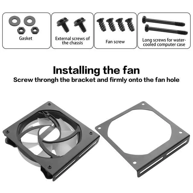 Alt view image 3 of 6 - Fan Mount Stand Bracket, Metal Computer Case Fan Mount Rack Kit, Universal PC Case Fan Holder Accessory for Enhanced Cooling System DIY (2PCS) (12CM)