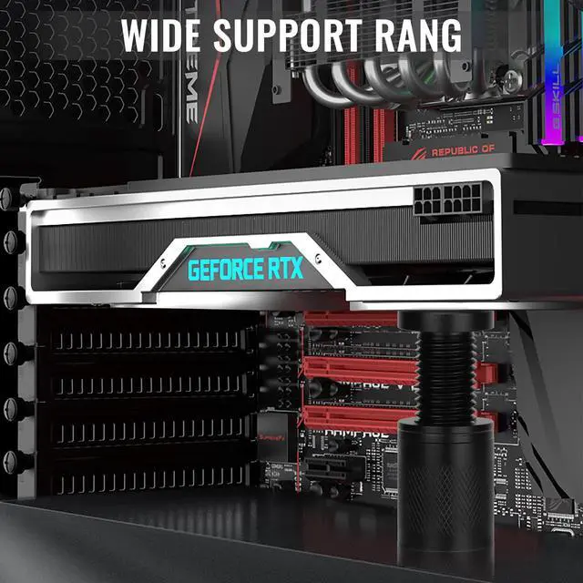 Alt view image 7 of 7 - eymei Small Graphics Card GPU Support Bracket,Black (M,2-3.15in)