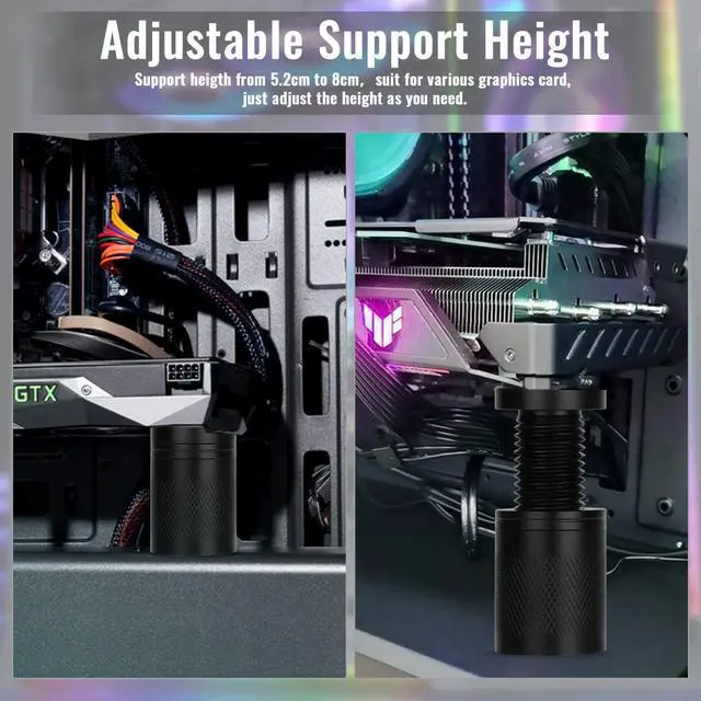 Alt view image 4 of 7 - eymei Small Graphics Card GPU Support Bracket,Black (M,2-3.15in)