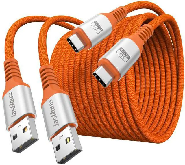 Main image of USB to USB C Data Cable 10ft 2Pack, 3A&10Gbps USB 3.2 Superspeed Long USB A to Type C Cord Braided for Controller Charging PS5 DualSense/Edge, X-box Series S/X, Elite Series 2, Switch, Phones, Laptop
