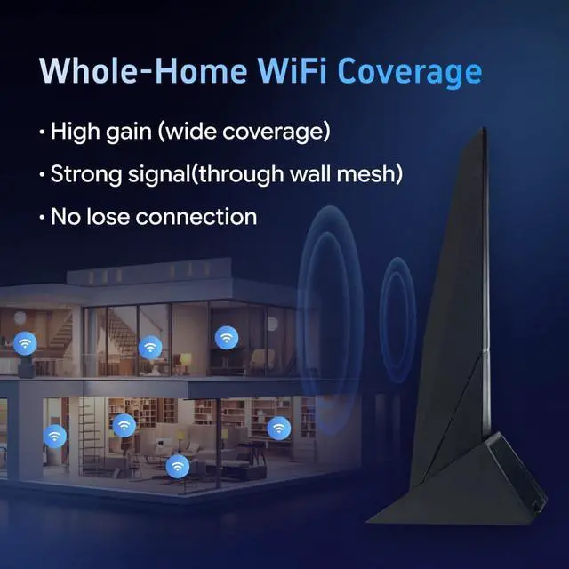 Alt view image 5 of 6 - Laptops Dual Band WiFi Antenna 2.4GHz 5GHz RP-SMA Magnetic Base Adapter Antenna with 80cm Extension Cable for ASUS Z390 Z490 X570 Motherboard 2T2R PCI-E Bluetooth Network Router