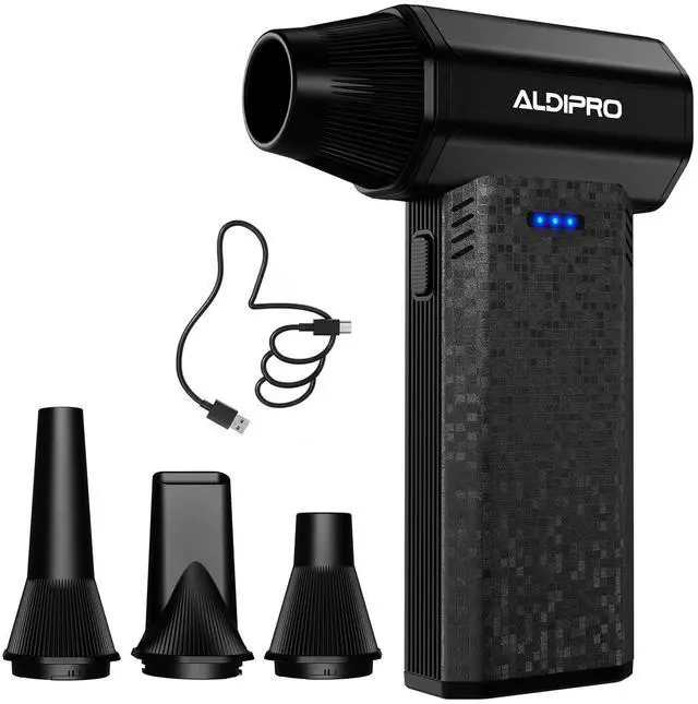 Main image of Brushless Compressed Air Duster - 110000RPM Electric Air Duster, Rechargeable 3-Speed Small Blower & PC Cleaning Kit for Computer, Keyboard, Car and House