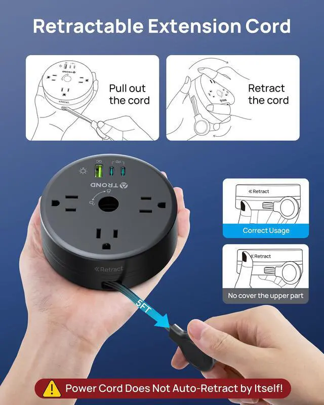 Alt view image 4 of 7 - Headphone Stand with PD 20W USB C Charger, RGB Gaming Headset Holder | 3 AC Outlets Extension, 5ft Retractable Power Strip Suitable for Gamer Desktop Table Game Earphone Accessories Gift
