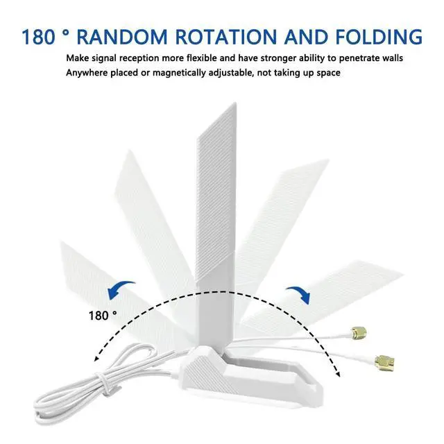 Alt view image 2 of 7 - 2.4/5.8/6GHz RP-SMA Tri Band WiFi 6E Antenna for ASUS ROG Strix B550-F Gaming WiFi II/Prime B550-PLUS/ROG Strix B550-A B450-F B650-A B650E-F Z690-F Z790-F Z790-A Z690-A Z790-E Z790-I Z690-E