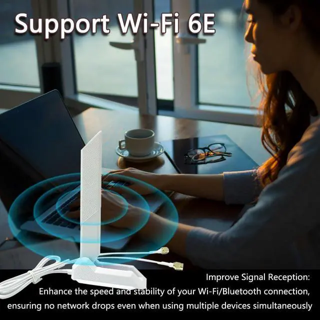 Alt view image 6 of 7 - 2.4/5.8/6GHz RP-SMA Tri Band WiFi 6E Antenna for ASUS ROG Strix B550-F Gaming WiFi II/Prime B550-PLUS/ROG Strix B550-A B450-F B650-A B650E-F Z690-F Z790-F Z790-A Z690-A Z790-E Z790-I Z690-E