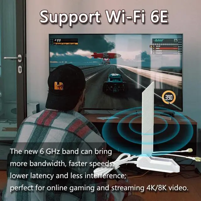 Alt view image 5 of 7 - 2.4/5.8/6GHz RP-SMA Tri Band WiFi 6E Antenna for ASUS ROG Strix B550-F Gaming WiFi II/Prime B550-PLUS/ROG Strix B550-A B450-F B650-A B650E-F Z690-F Z790-F Z790-A Z690-A Z790-E Z790-I Z690-E