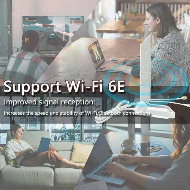 Alt view image 7 of 7 - 2.4/5.8/6GHz RP-SMA Tri Band WiFi 6E Antenna for ASUS ROG Strix B550-F Gaming WiFi II/Prime B550-PLUS/ROG Strix B550-A B450-F B650-A B650E-F Z690-F Z790-F Z790-A Z690-A Z790-E Z790-I Z690-E