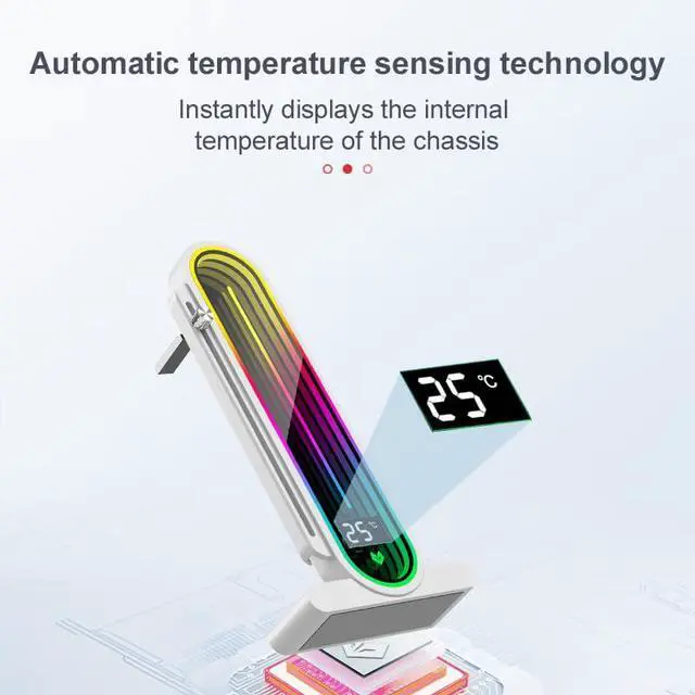 Alt view image 2 of 7 - ARGB GPU Support Bracket, Universal GPU Bracket with Temperature Display, Graphics Video Card Brace with Height Adjustable