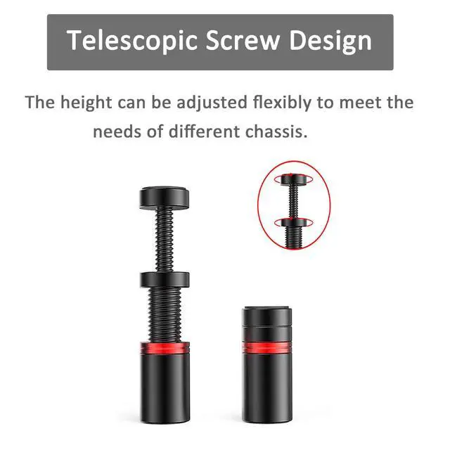 Alt view image 4 of 6 - Graphics Cards GPU Brace Support Adjustable Height 49mm-80mm Video Cards Sag Holder Bracket Stand with Magnetic Black