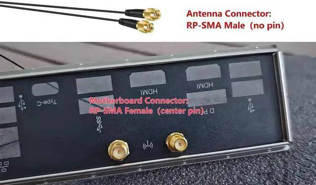 Alt view image 6 of 7 - WiFi 6E WiFi 7 Tri-Band Performance RP-SMA Connector Antenna for MSI MAG B550/ B550M-VC/ B550M PRO-VDH/MAG B650/ PRO B650M-A/ B760/ PRO B760-P/MAG B760M/ Z790/ PRO Z790-A MAX Gaming Motherboard