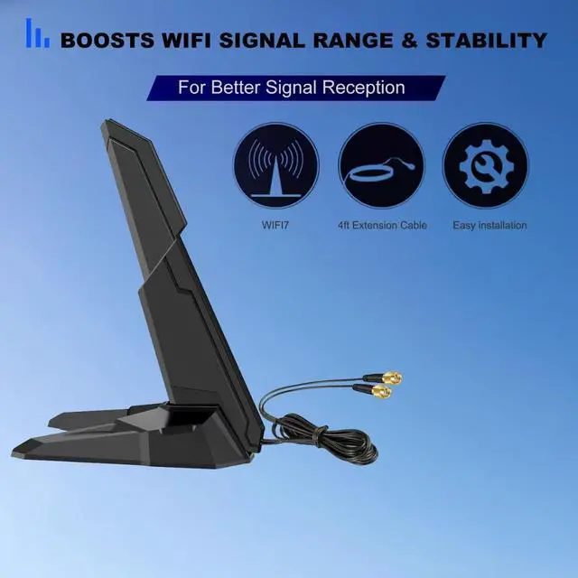 Alt view image 7 of 7 - WiFi 6E WiFi 7 Tri-Band Performance RP-SMA Connector Antenna for MSI MAG B550/ B550M-VC/ B550M PRO-VDH/MAG B650/ PRO B650M-A/ B760/ PRO B760-P/MAG B760M/ Z790/ PRO Z790-A MAX Gaming Motherboard