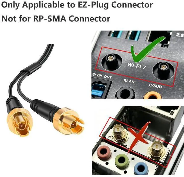 Alt view image 2 of 7 - WiFi 7 Gaming Motherboard Magnetic Base Antenna with Push-On Connector (NOT RP-SMA) for ASUS ROG Strix ASUS TUF/ROG Crosshair/Prime/ProArt Series WiFi 7 Gaming Motherboard