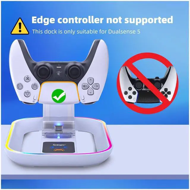 Alt view image 4 of 7 - PlayStation Portal Charging Dock - Fast Charge for PS Portal Remote Player & PS5 Controller, RGB Light Effects, LED Indicator, USB-C Cable - Gaming Accessories for PlayStation Portal Setup
