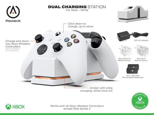 Alt view image 2 of 7 - Dual Charging Station for Xbox Series X|S - White