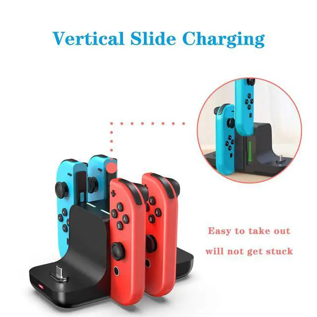 Alt view image 4 of 7 - Upgraded Controller Charger Dock Station for Nintendo Switch Pro Controller and Joy con, 6-in-1 Charging Stand for Switch & OLED Model & Lite with Charging Indicator and Type C Charging Cable