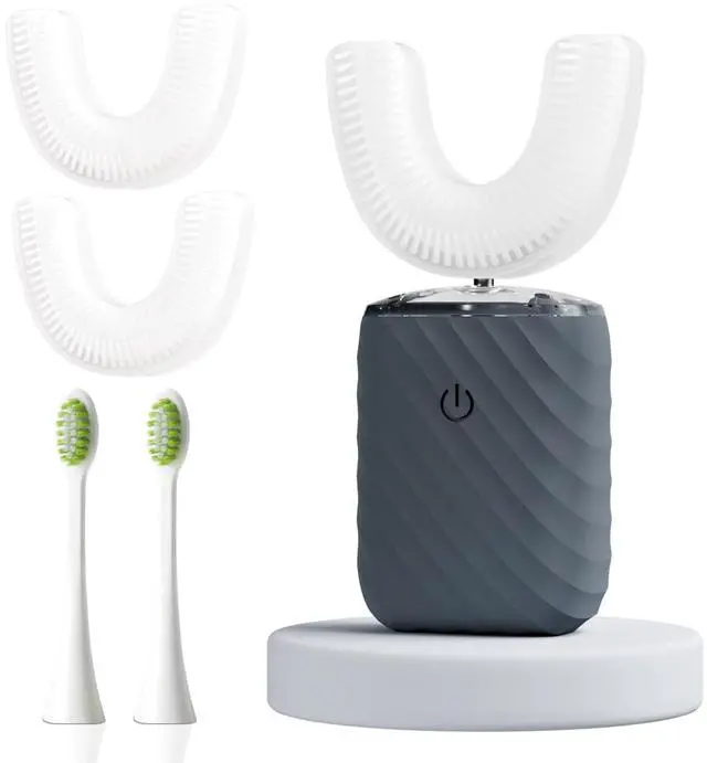 Main image of Ultrasonic Automatic Electric Toothbrush for Adults- U Shaped self Brushing Toothbrush, 360° Mouth Cleaning, 5 Modes for Whitening, IPX7 Waterproof Rechargeable (Deep Blue)