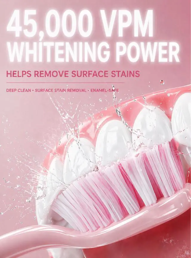 Alt view image 5 of 7 - Sonic Lux Pink Electric Toothbrush for Adults Luxury Rechargeable Sonic Electric Toothbrush with Travel Case with GlowGuard Nano-Hydroxyapatite Whitening Toothpaste & 6 Brush Heads