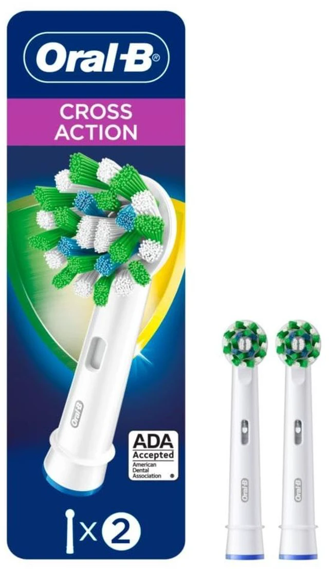 Main image of CrossAction Electric Toothbrush Replacement Brush Heads Refill, 2ct (Packaging may vary)