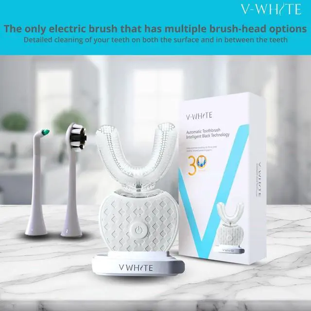 Alt view image 5 of 7 - Adults Auto Brush Ultrasonic U-Shaped Toothbrush 360° Teeth Cleaning, Hands-Free Electric Autobrush Gum Protection, Waterproof IPX7, Wireless Charging