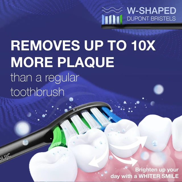 Alt view image 6 of 6 - Wagner Stern The Sapphire Blue Edition ultrasonic whitening Electric Toothbrush Features Five Brushing Modes, Eight Soft Brush Heads, and a Premium Travel case.
