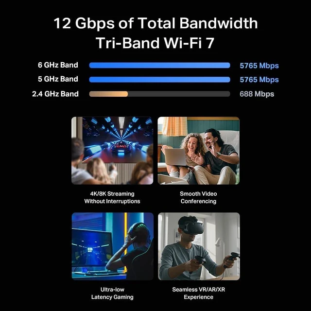 Alt view image 3 of 7 - TP-Link Archer BE12000 Tri-Band Wi-Fi 7 Router (Archer BE670)
