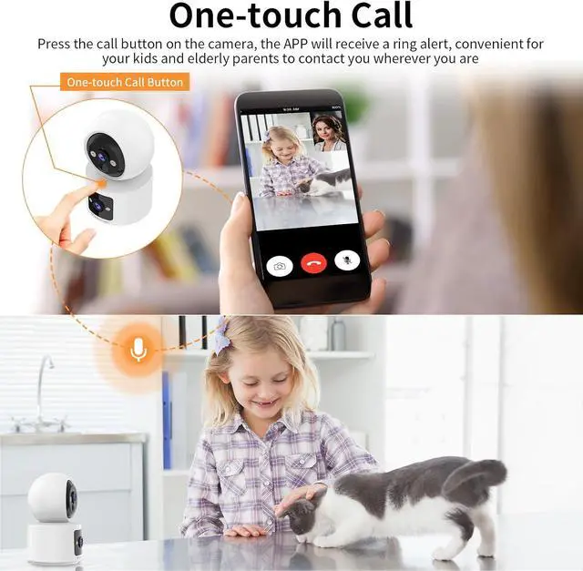Alt view image 2 of 7 - VSTARCAM WiFi Indoor Camera, Indoor Camera Battery Powered, Cameras for Home Security with AI Motion Detection, One-Touch Call, Pet/Baby Monitor, Color Night Vision