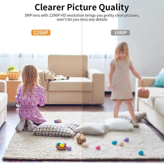 Alt view image 4 of 7 - VSTARCAM WiFi Indoor Camera, Indoor Camera Battery Powered, Cameras for Home Security with AI Motion Detection, One-Touch Call, Pet/Baby Monitor, Color Night Vision