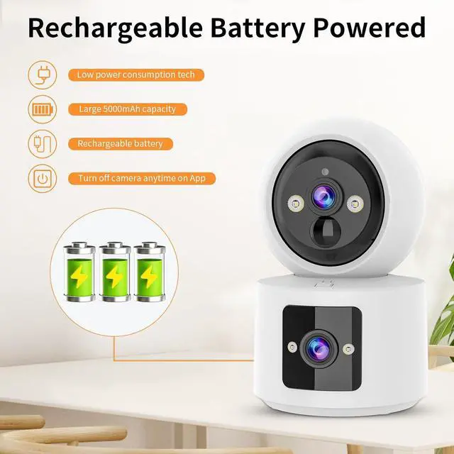 Alt view image 6 of 7 - VSTARCAM WiFi Indoor Camera, Indoor Camera Battery Powered, Cameras for Home Security with AI Motion Detection, One-Touch Call, Pet/Baby Monitor, Color Night Vision