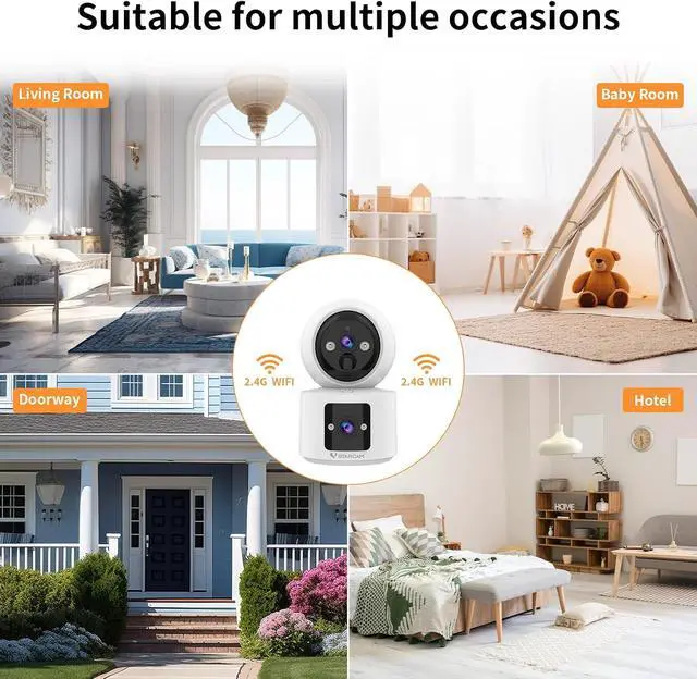 Alt view image 7 of 7 - VSTARCAM WiFi Indoor Camera, Indoor Camera Battery Powered, Cameras for Home Security with AI Motion Detection, One-Touch Call, Pet/Baby Monitor, Color Night Vision