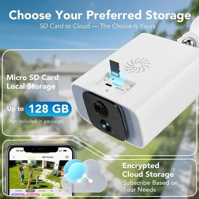 Alt view image 7 of 7 - GNCC Solar Security Camera Wireless Outdoor 2K, 2.4GHz & 5GHz WiFi, 4MP