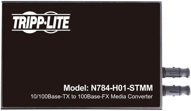Alt view image 6 of 7 - Tripp Lite Network Copper RJ45 Ethernet to Fiber ST Duplex Multimode Extender Converter, 1310nm Wavelength, Hardened Housing, 10/100 Mbps, Extend 1.2 Miles / 2 Km, 2-Year Warranty (N784-H01-STMM)