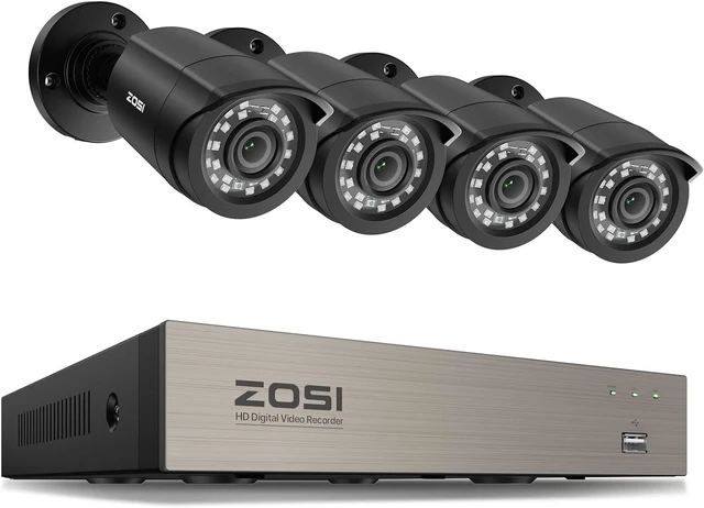 Main image of ZOSI 3K Lite Security Camera System Indoor Outdoor,AI Human/Vehicle Detection,Night Vision,Remote Access,4pcs 1080P 1920TVL Weatherproof Surveillance Cameras,H.265+ 8CH 5MP Lite CCTV DVR(NO HDD)