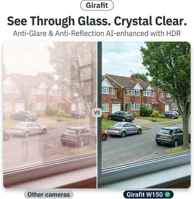 Alt view image 4 of 7 - Girafit 3MP 2K Window Camera,2.4GHz & 5GHz WiFi Indoor Cameras for Home Security with ChroMax Al Color Night Vision,Person & Motion Detection,24/7 Recording,Easy & Quick Install