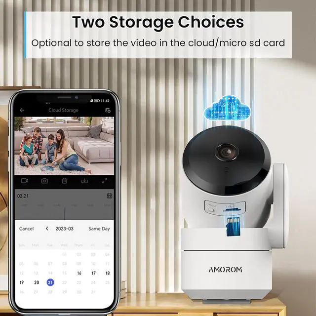 Alt view image 7 of 7 - AMOROM Indoor Camera, AI Security Camera for Baby/Elderly/Pet Monitoring