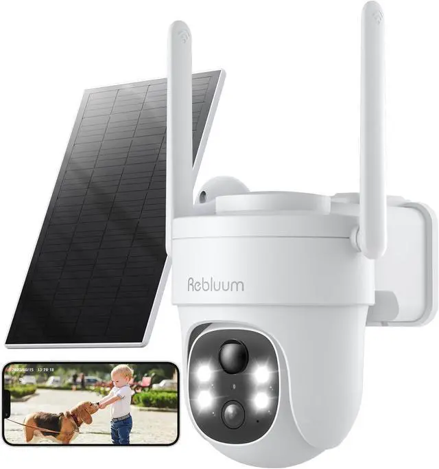 Alt view image 3 of 4 - Security Camera Wireless Outdoor, 2K Solar Security Camera and 5MP Solar Camera Outdoor Wireless, Battery Powered 360°PTZ Camera