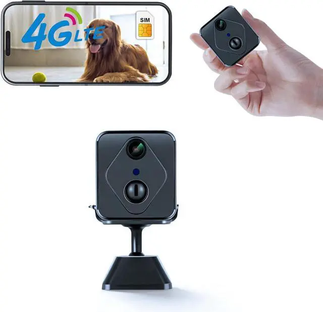 Main image of Mini 4G Surveillance Camera,Cellular Security Camera,Includes SIM Card,2K HD Indoor/Outdoor Security Camera,HD Night Vision,AI Motion Detection,No WiFi Needed,for garages,Shops or Apartments