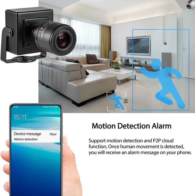 Alt view image 5 of 7 - 5MP POE Mini IP Camera Indoor POE Security Camera, 6-22mm Manual Zoom Lens P2P Remote View CCTV Video IP Surveillance Mini,H.265 Motion Detection (I712-2-P-HS)