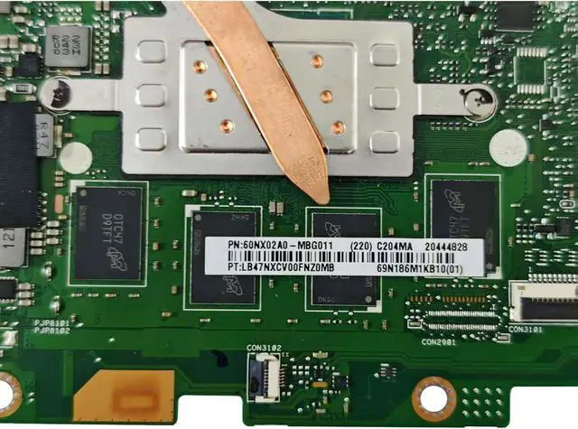 Alt view image 3 of 7 - 60NX02A0-MBG000 Replacement for Asus Chromebook C204 C204E Laptop Motherboard 4GB RAM 32GB Storage Intel N4000 Processor
