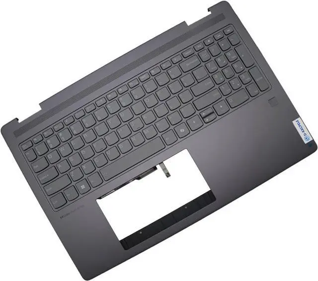 Alt view image 4 of 7 - Replacement for Lenovo Yoga 7 2-in-1 16IML9 Laptop Upper Top Cover Case Palmrest US Keyboard Assembly Part with Fingerprint Sensor Cutout 5CB1N95158