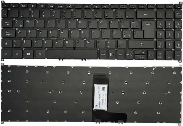 Main image of OEM Spanish/Latin Keyboard for Acer Aspire 5 A515-54 A515-54G A515-56 A515-56G A515-52 A515-52G A515-53 A515-55 - No Frame, Black Color Accessories(LA No Backlit)