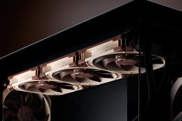 Alt view image 5 of 7 - Noctua NF-A14x25 G2 PWM Sx2-PP, Dual Fan Set for Push-Pull and Side-by-Side Applications (Brown)