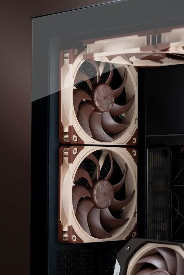 Alt view image 7 of 7 - Noctua NF-A14x25 G2 PWM Sx2-PP, Dual Fan Set for Push-Pull and Side-by-Side Applications (Brown)