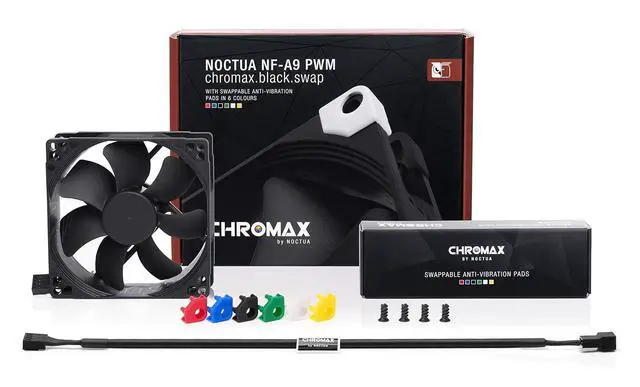 Alt view image 3 of 7 - Noctua NF-A9 PWM chromax.Black.swap, Premium Quiet Fan, 4-Pin (92mm, Black)