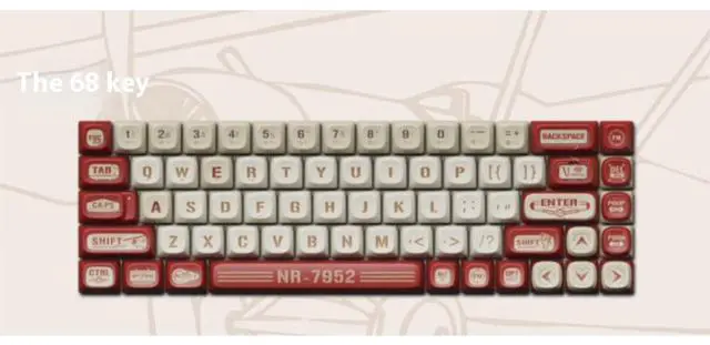 Alt view image 2 of 7 - Keycap Set, 68-Key PBT, Oil-Resistant, Compatible with Small Warp Keyboard & Cherry MX - Multi-Themed